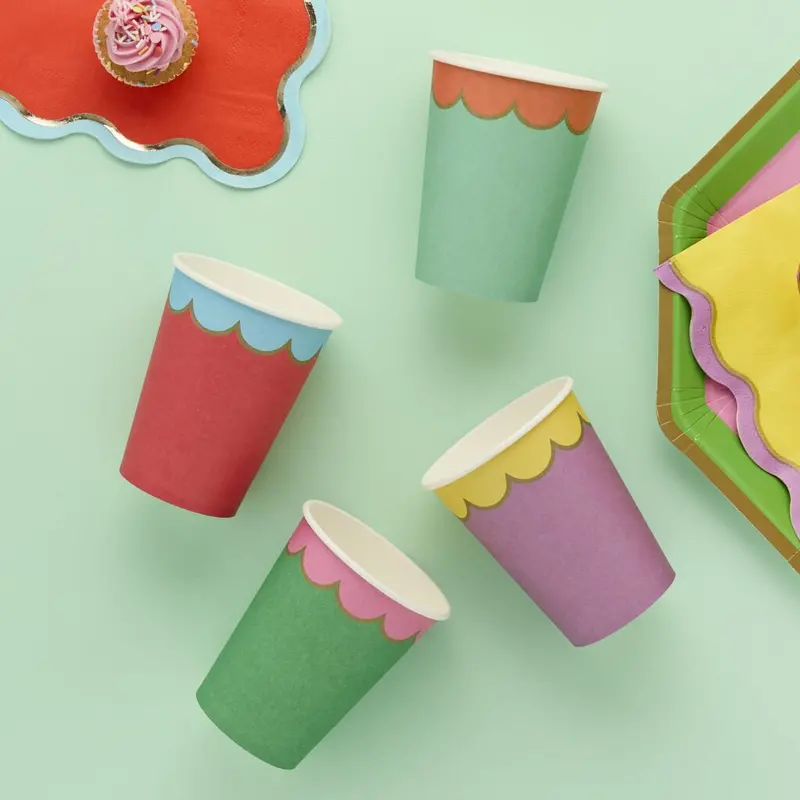 Ruffled Edge Colored Paper Cups – 8-Pack 1