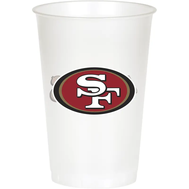 San Francisco 49Ers Frosted Reusable Plastic Tumbler – Nfl Game Day Drinkware 1