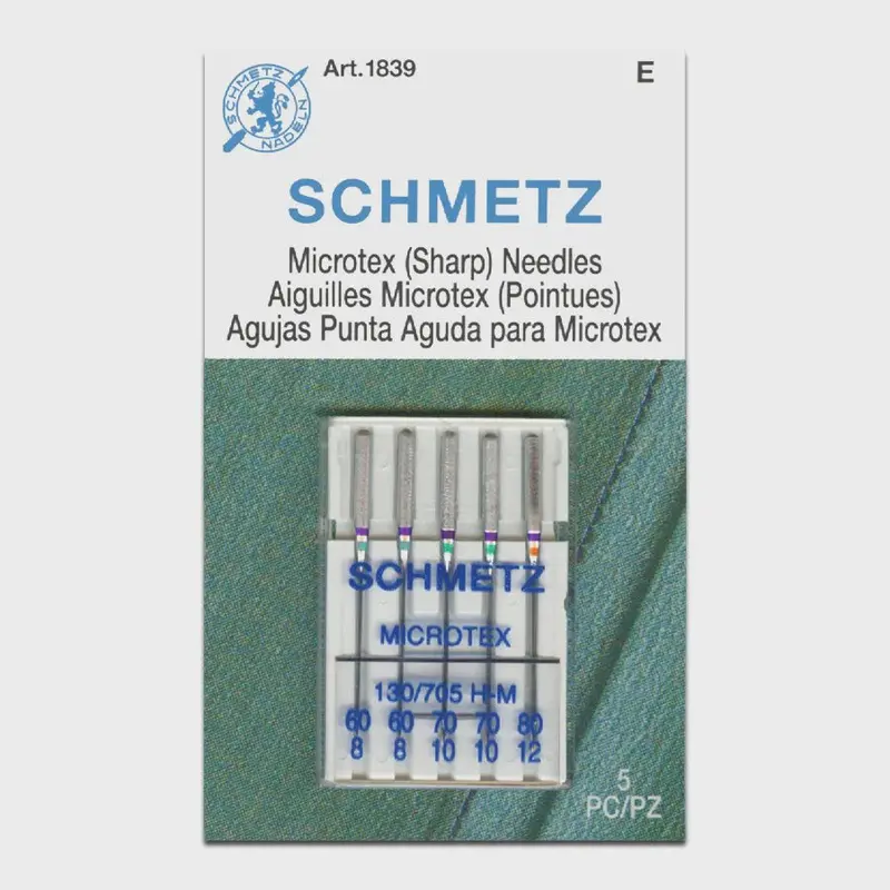 Schmetz Sharp/Microtex Sewing Machine Needles – Assorted Sizes 1