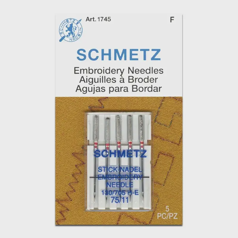 Schmetz Size 75/11 Embroidery Machine Needles – Pack Of 5 1