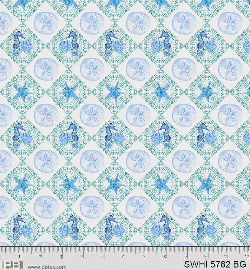 Sea Whispers Sand Dollar Diamonds Fabric In Blush Grey - Swhi05782Bg 1