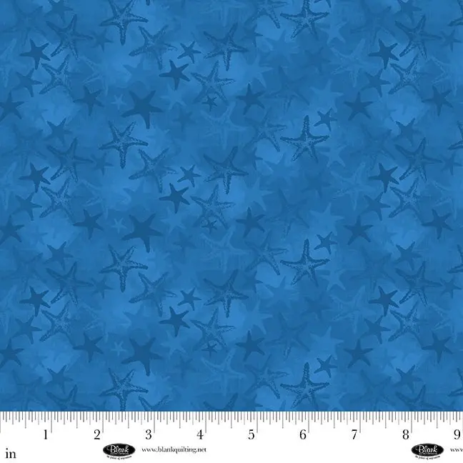 Seatopia Navy Tonal Starfish Pattern Fabric - Sku 4556-77 1