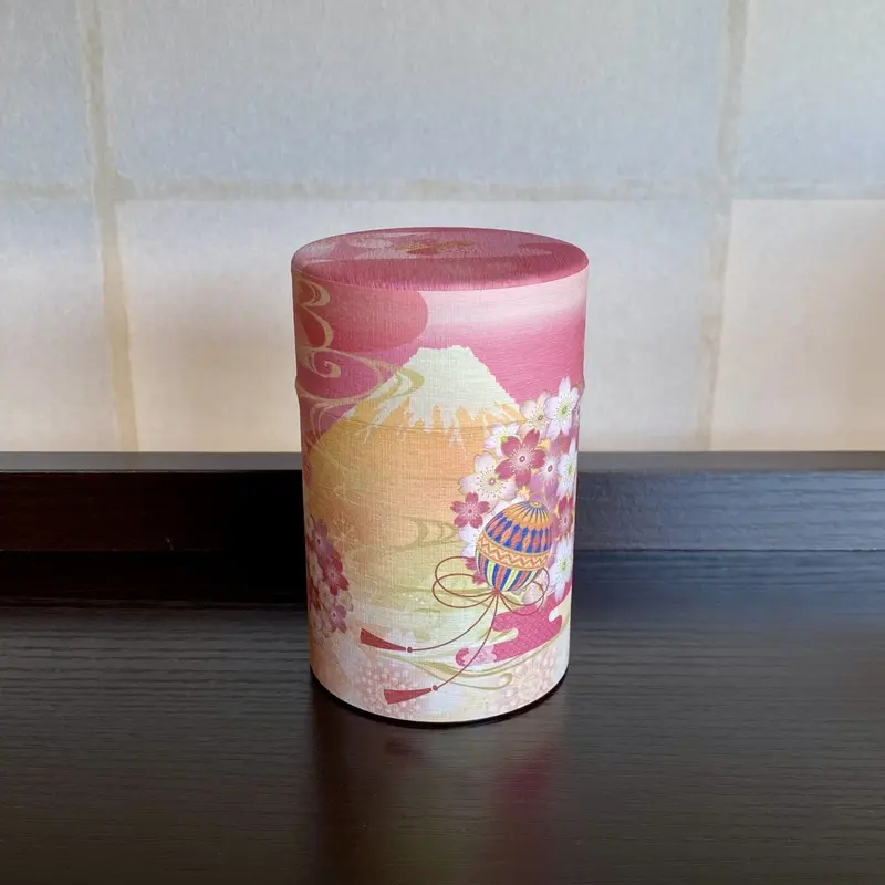 Shizucan Mt. Fuji Washi Paper Green Tea Canister 1
