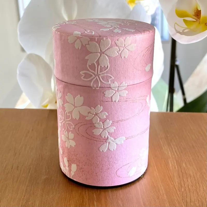 Shizucan Sakura-Themed Tea Storage Canister 1