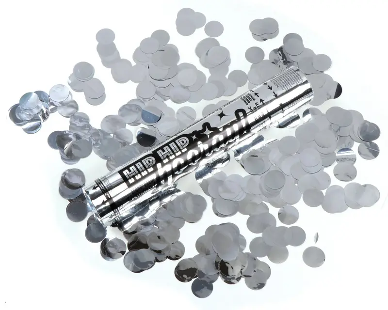 Silver Confetti Cannon – 12 Inch Celebration Party Popper 1