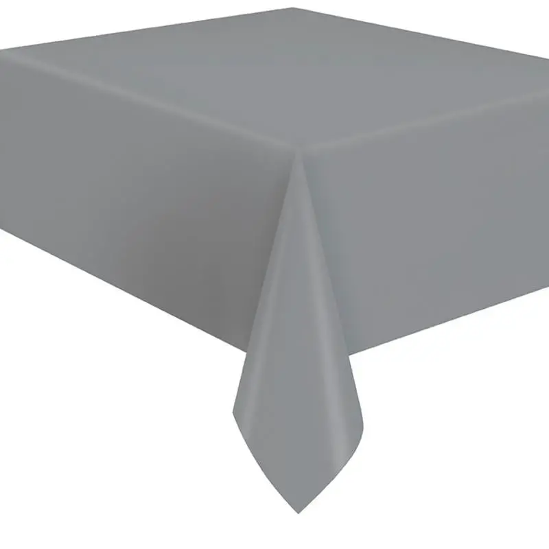 Silver Flannel-Backed Table Cover – 54 By 108 Inches (Single Use) 1