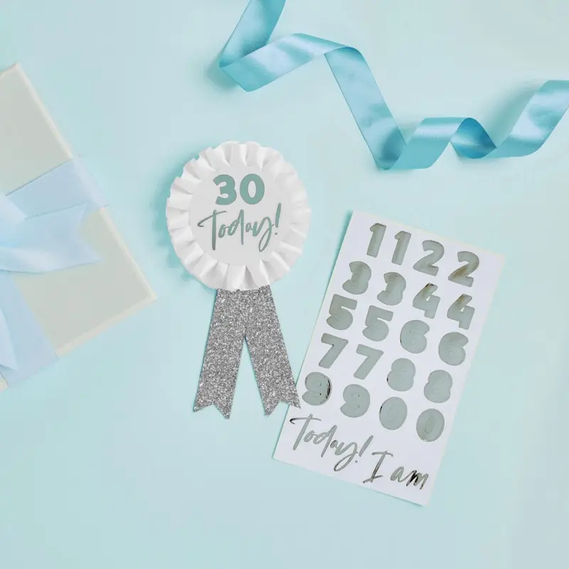 Silver 'Today I Am' Birthday Badge – Individual Design 1