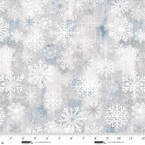 Snowflake Toss Wideback Fabric – 108-Inch Width, Fossil Colorway (Style #8398-91) | Snowburst Collection 1
