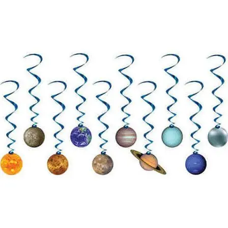 Solar System Themed Swirl Balloon Decorations – 10-Piece Set 1