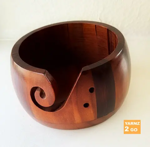 Solid Wood Yarn Bowl With Smooth Finish 1