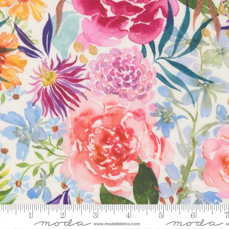 Soulstice Cloud Print Cotton Fabric – Soft Neutral Quilting Yardage (Style 39860-11) 1