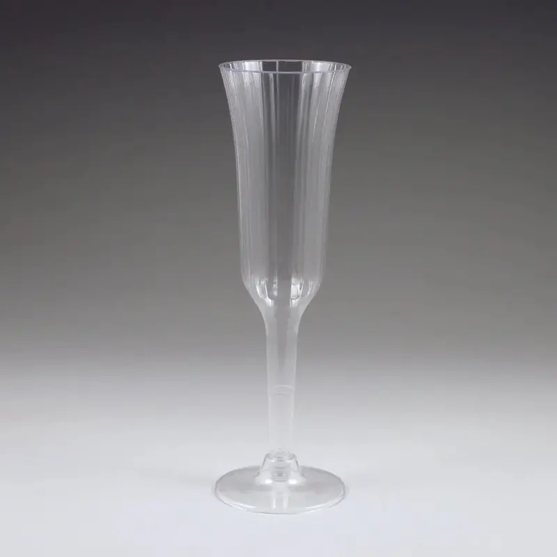 Sovereign Fluted Plastic Champagne Flutes – 5-Ounce, Set Of 10 1