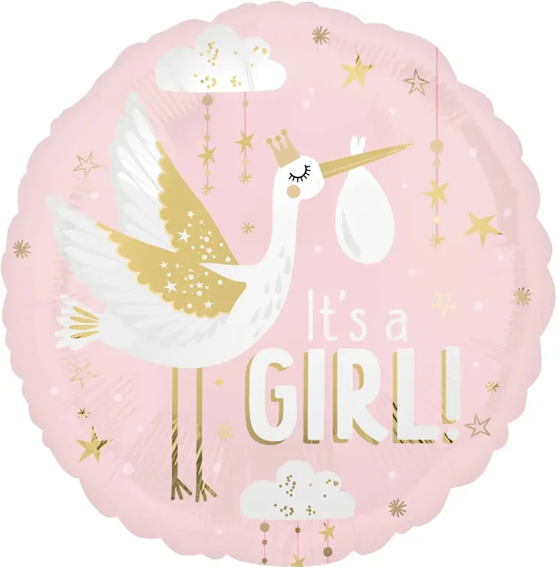 'Special Delivery' Baby Girl Satin Mylar Balloon – 18-Inch Elegant Celebration 1