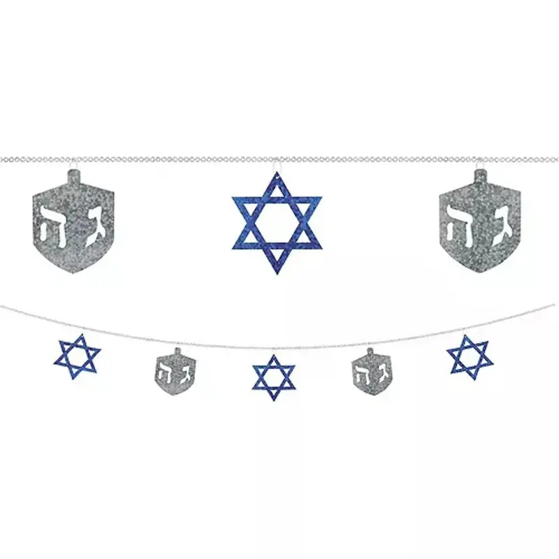 Star Of David And Dreidel Holiday String Garland – 1 Piece 1