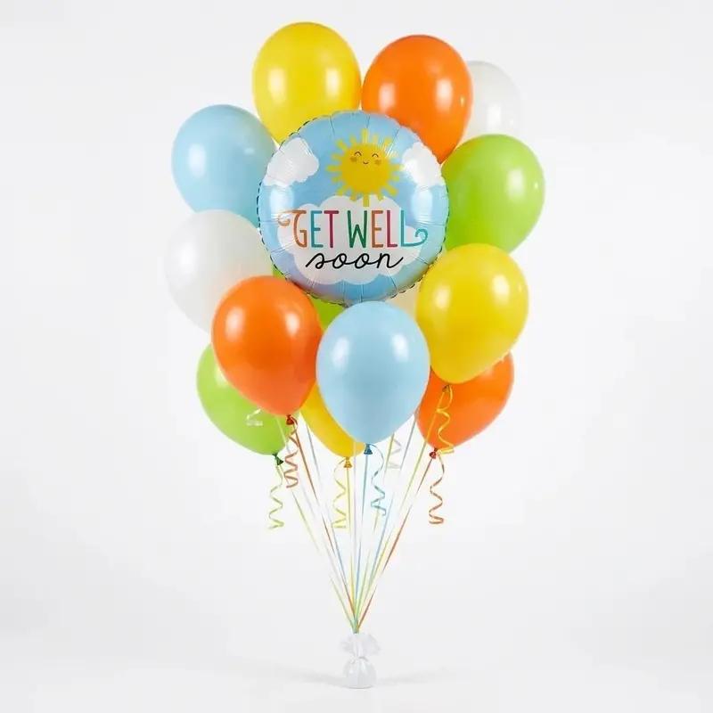 Sunny Get Well Soon Balloon Bouquet – Uplifting Cheerful Design 1
