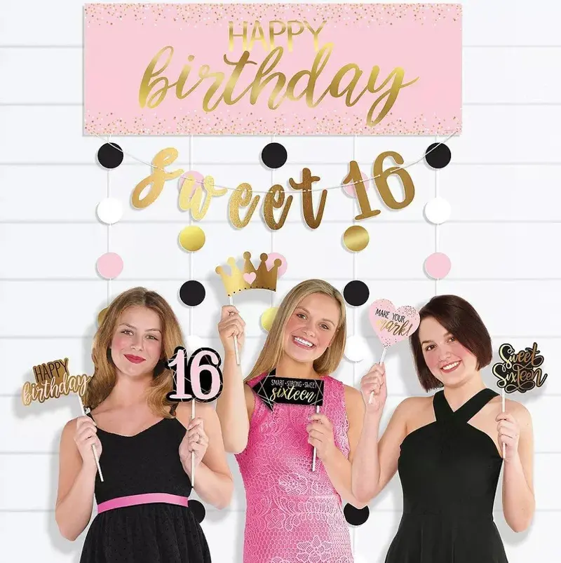 Sweet Sixteen Photo Booth Props Kit – Complete Themed Party Set 1