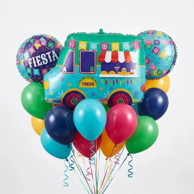 Taco Truck Fiesta Balloon Bouquet – Themed Celebration Arrangement (1-Pack) 1