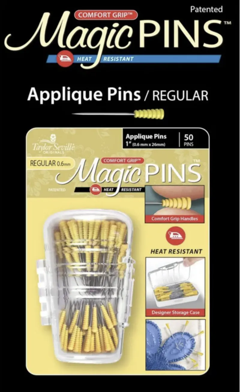 Taylor Seville Magic Appliqué Pins – 1 Inch Flat-Head (50-Pack) 1