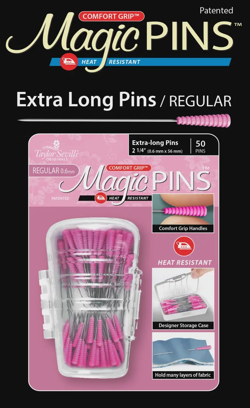 Taylor Seville Magic Extra-Long Sewing Pins – 2.25 Inches (50-Pack) 1