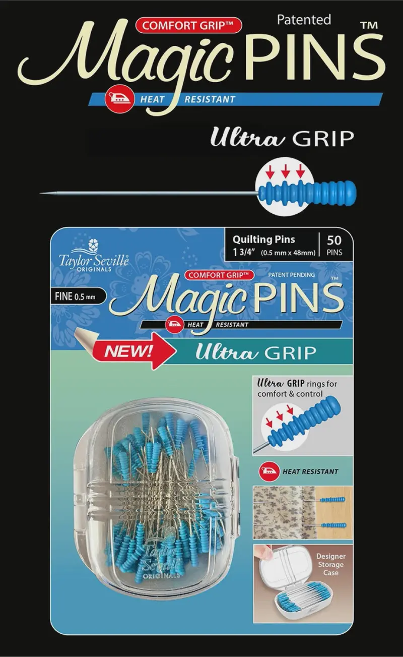 Taylor Seville Magic Quilting Pins With Ultra Grip – 1.75 Inches (50-Pack) 1