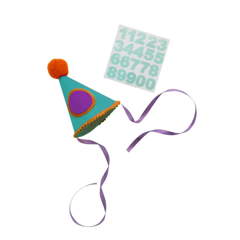 Teal Pom-Pom Birthday Hat – Personalizable Infant Headwear 1