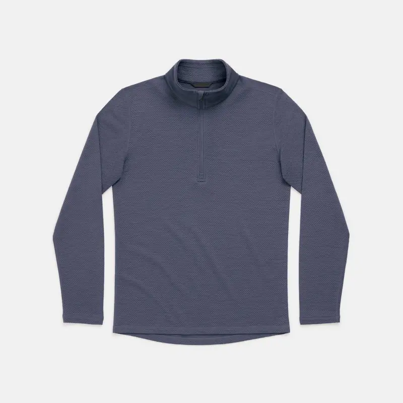 Textured Honeycomb Waffle Quarter-Zip Top 1
