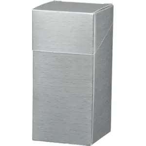 Textured Silver Gift Box – 74 × 74 × 155 Mm Rigid Carton Packaging 1