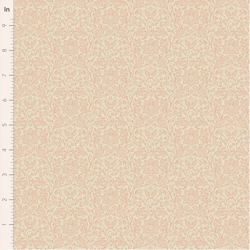 Tilda Songbird Lila Cotton Fabric – Peach Colorway 1