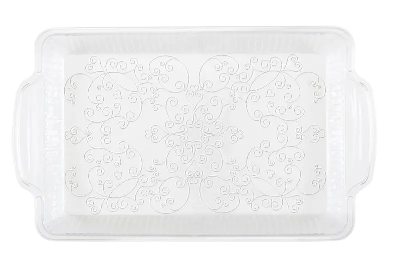 Transparent Etched Acrylic Serving Tray – 12" X 8" 1