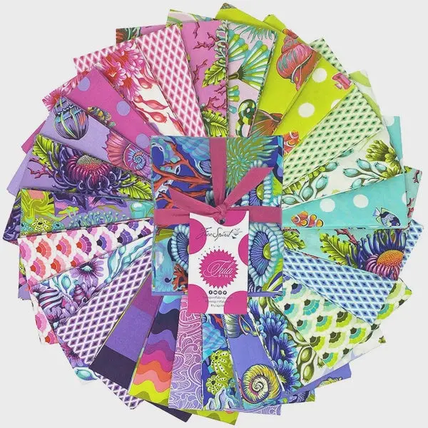 Tula Pink Floral Reef Fat Quarter Bundle – Precut Quilting Cotton Set – Freespirit 1