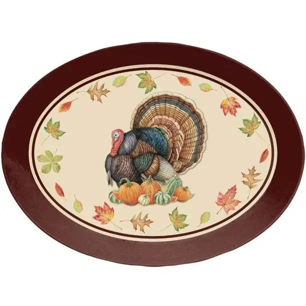 Turkey-Design Plastic Serving Tray For Autumn Gatherings – One Piece 1
