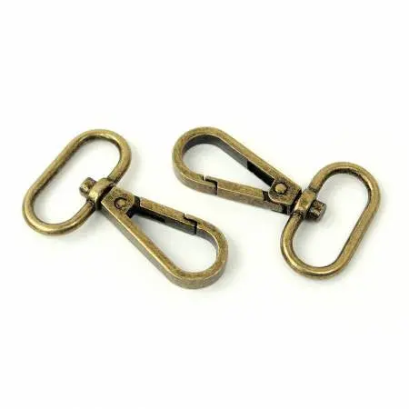 Two 1-Inch Antique-Finish Swivel Hooks – Rotating Connectors 1