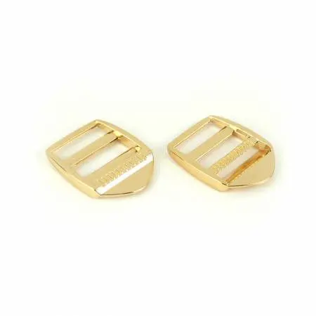 Two 1-Inch Gold Ladder Lock Slider Buckles – Adjustable Strap Hardware 1