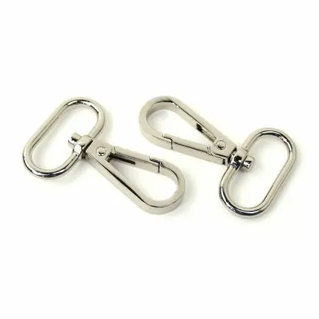 Two 1-Inch Nickel Swivel Hooks – Rotating Connector Hardware 1