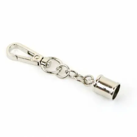 Two Nickel-Tone Tassel Caps With Built-In Swivel Hooks 1