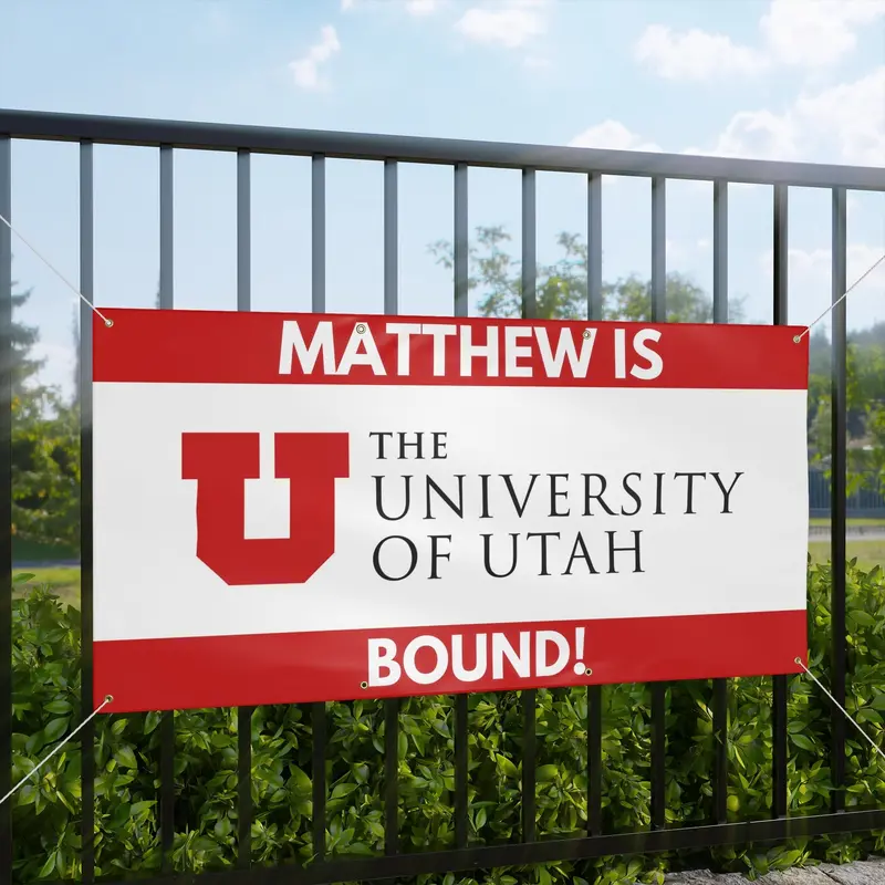 University Of Utah (Uofu) Custom Name Banner – Two Sizes Available 1