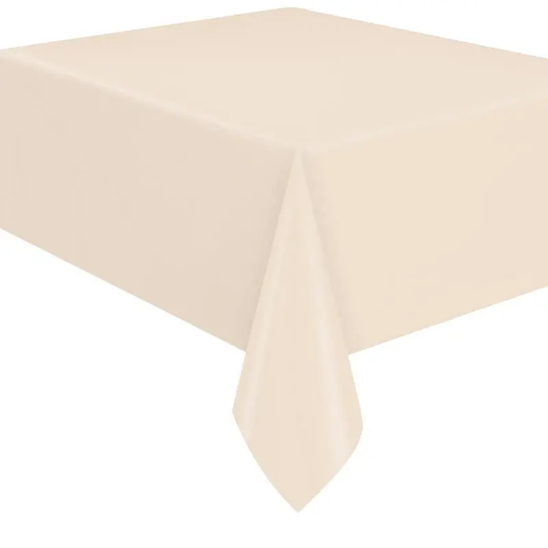 Vanilla Cream Plastic Table Cover – Premium 1-Piece Disposable Cover 1