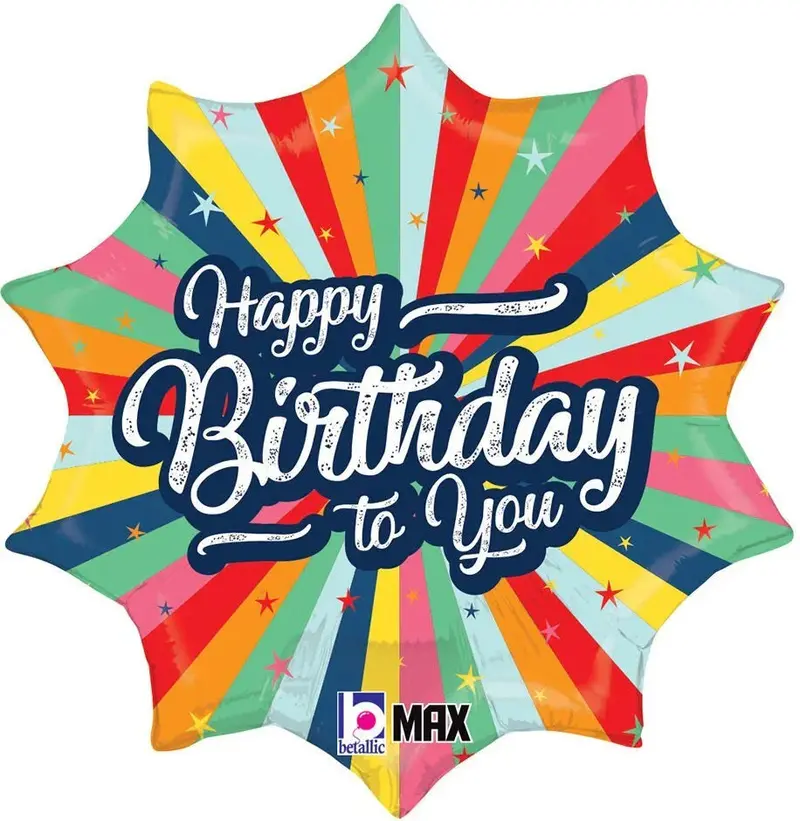 Vibrant Burst-Of-Color Birthday Mylar Balloon – 18-Inch Foil 1