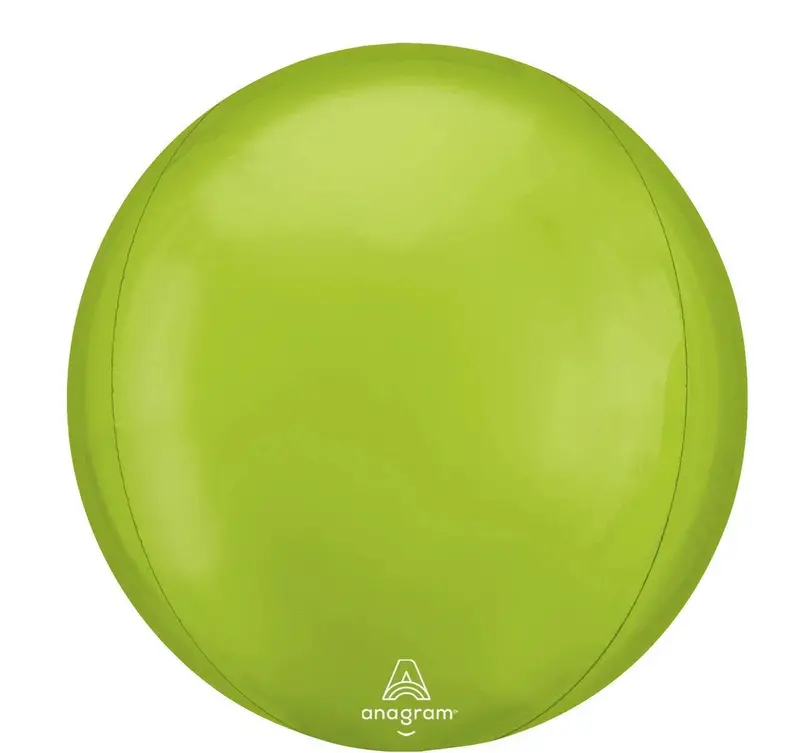 Vibrant Green Orbz Mylar Balloon – 15-Inch Round Foil Accent 1