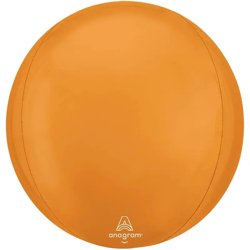 Vibrant Orange Orbz Mylar Balloon – 15-Inch Round Foil Accent 1