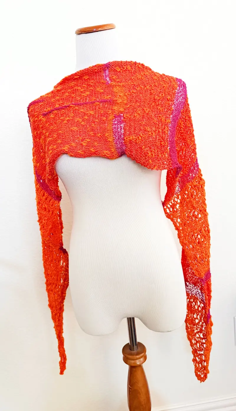 Vibrant Orange Shawl – Sample Edition 1