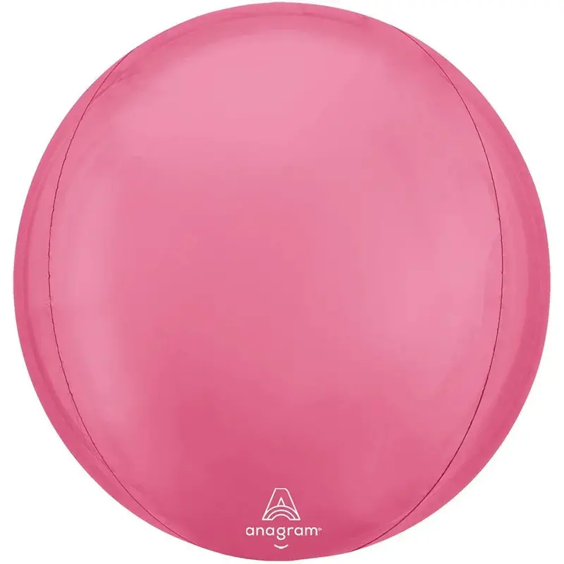 Vibrant Pink Orbz Mylar Balloon – 15-Inch Round Foil Accent 1