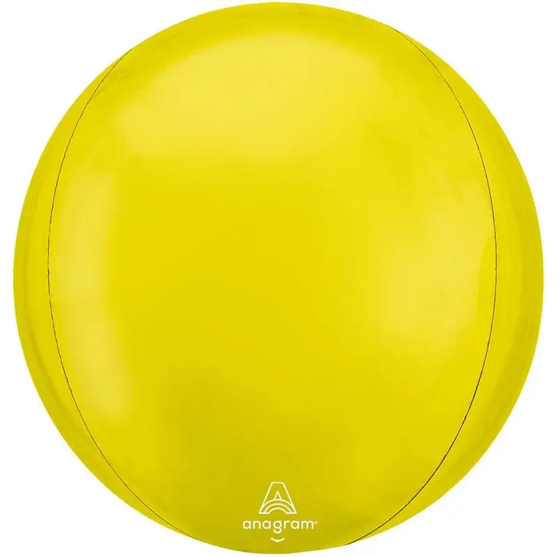 Vibrant Yellow Orbz Mylar Balloon – 15-Inch Round Foil Accent 1