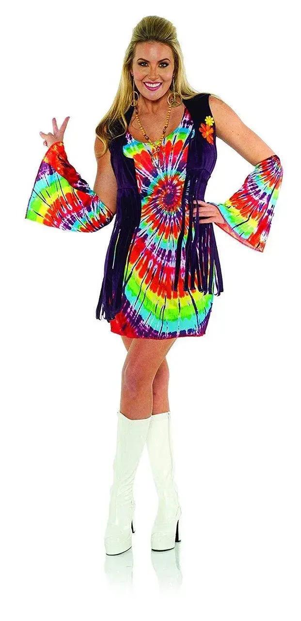 Vintage 1960S Tie-Dye Dress – Medium Costume 1