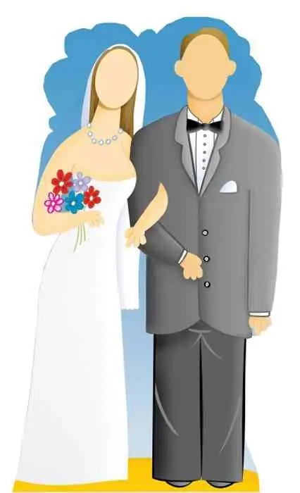 Wedding Couple Full-Size Cardboard Stand-In – Tailored Design, 10–14 Day Build Time 1