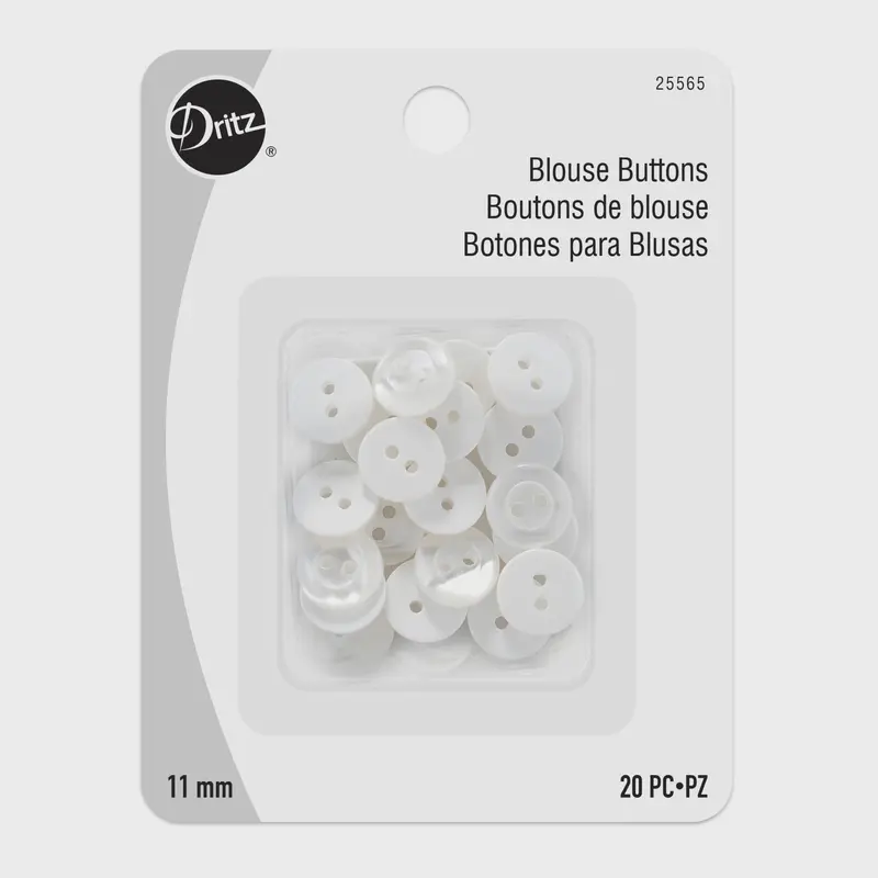 White 11Mm Blouse Buttons – Pack Of 25 (Style #25565) 1
