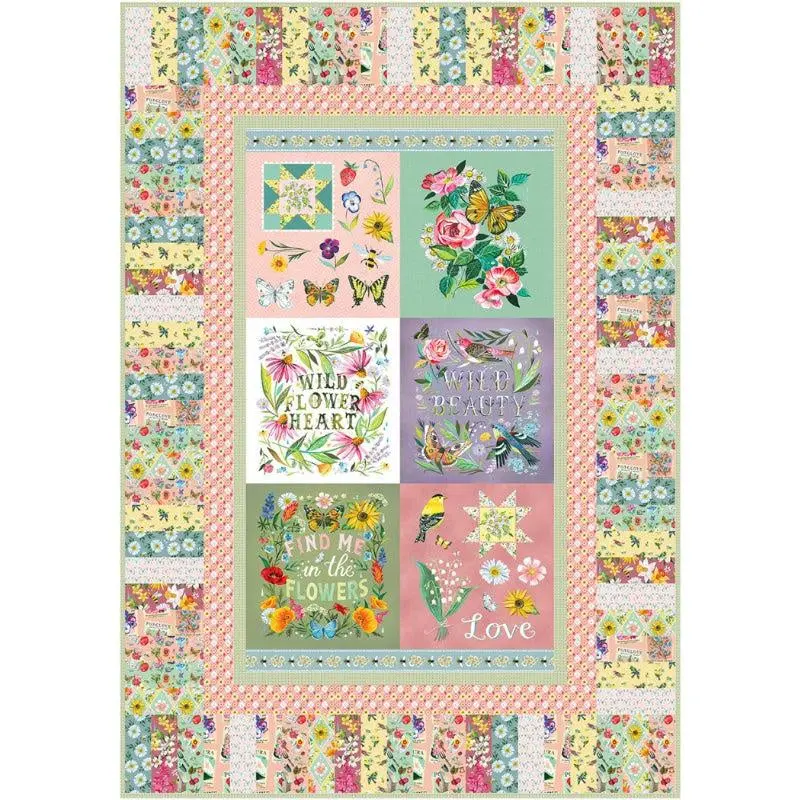 Wildflower Heart On Key Quilt Pattern Kit 1