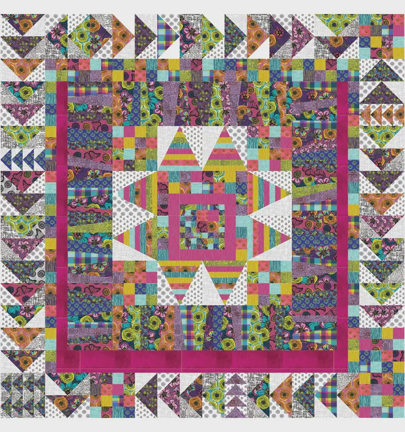 Winding Road Modern Medallion Quilt Kit – Complete Diy Pattern & Materials 1