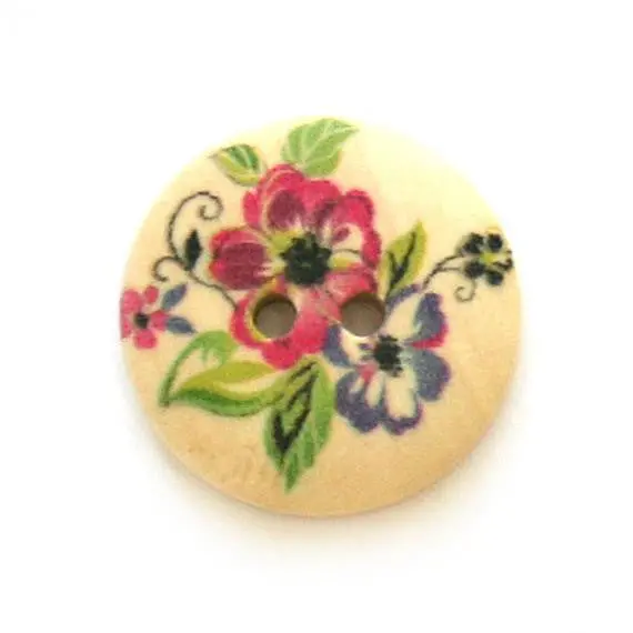 Wooden Buttons – 23Mm & 25Mm Round, Dual-Design Pair 2