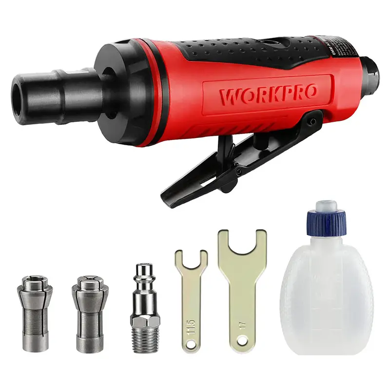 Workpro 1/4" Pneumatic Air Die Grinder – 25,000 Rpm Straight Grinder With Dual Collets (1/4" & 1/8") 1